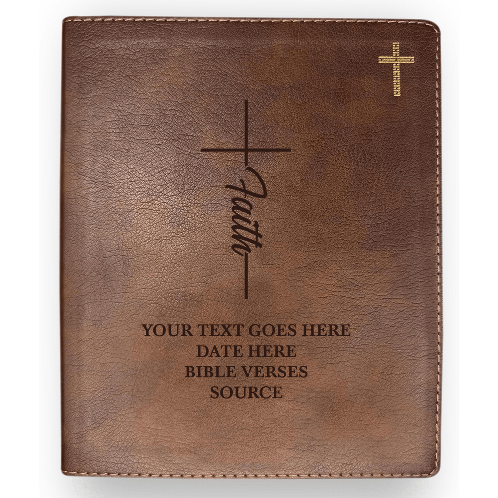 NIV Brown Standard Size Journaling Holy Bible Medium Print | Faith Cross