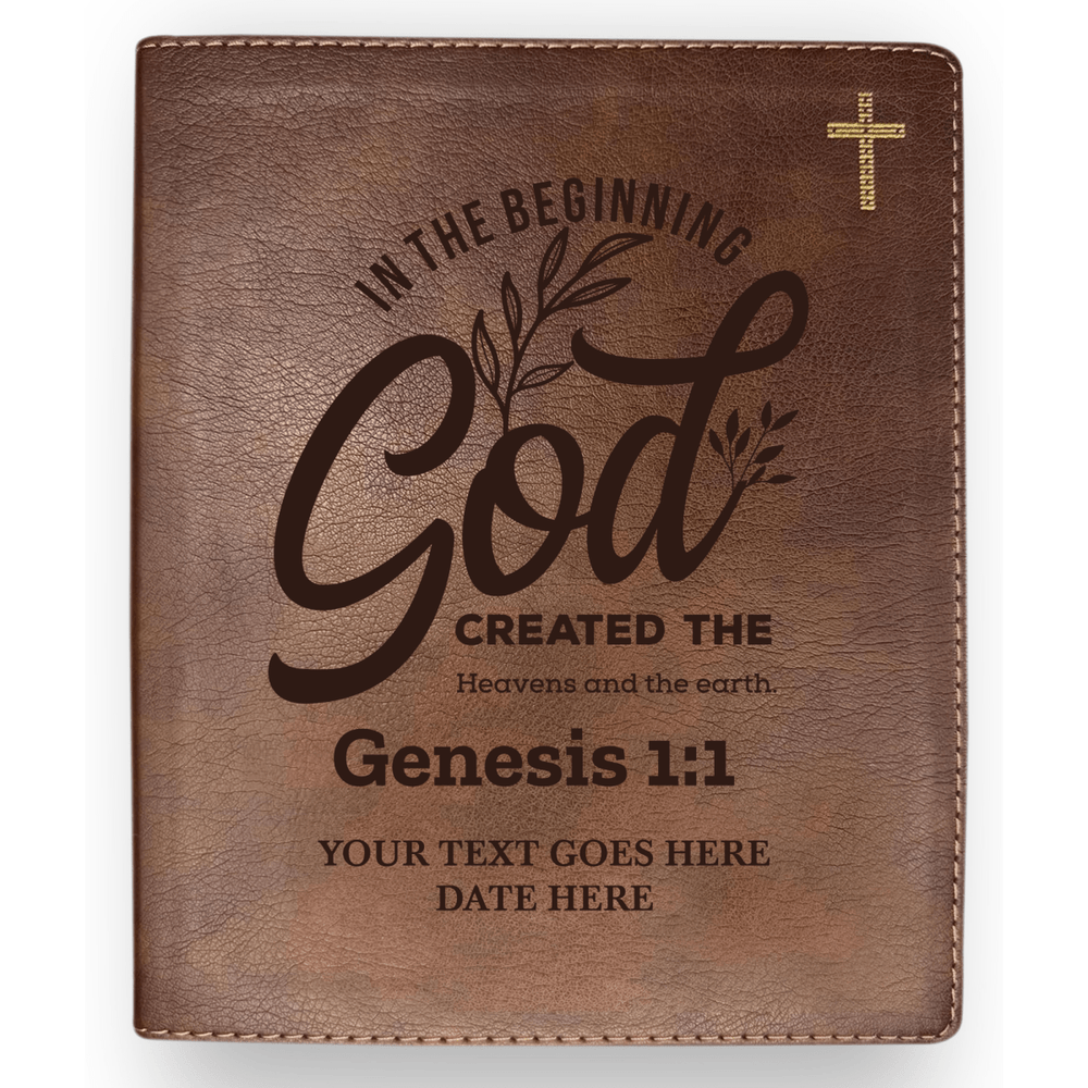 NIV Brown Standard Size Journaling Holy Bible Medium Print | Genesis 1:1