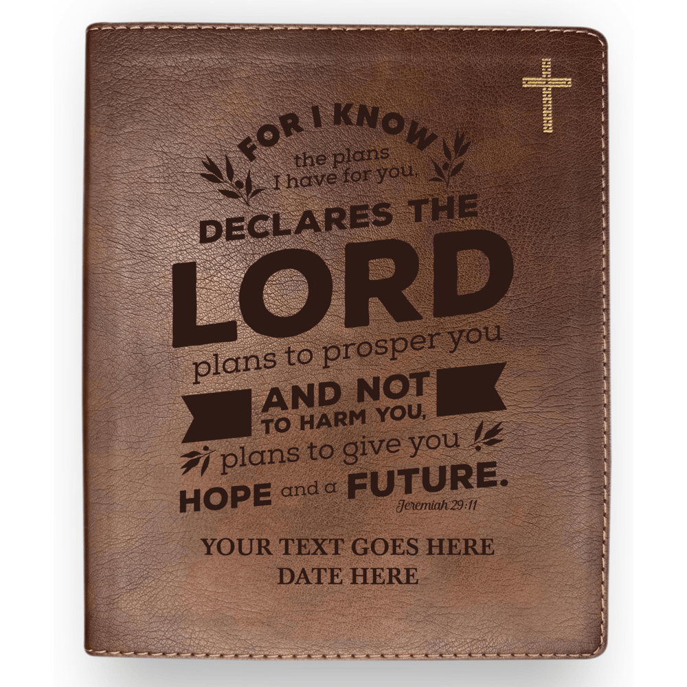 NIV Brown Standard Size Journaling Holy Bible Medium Print | Jeremiah 29:11