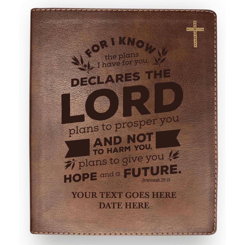 NIV Brown Standard Size Journaling Holy Bible Medium Print | Jeremiah 29:11