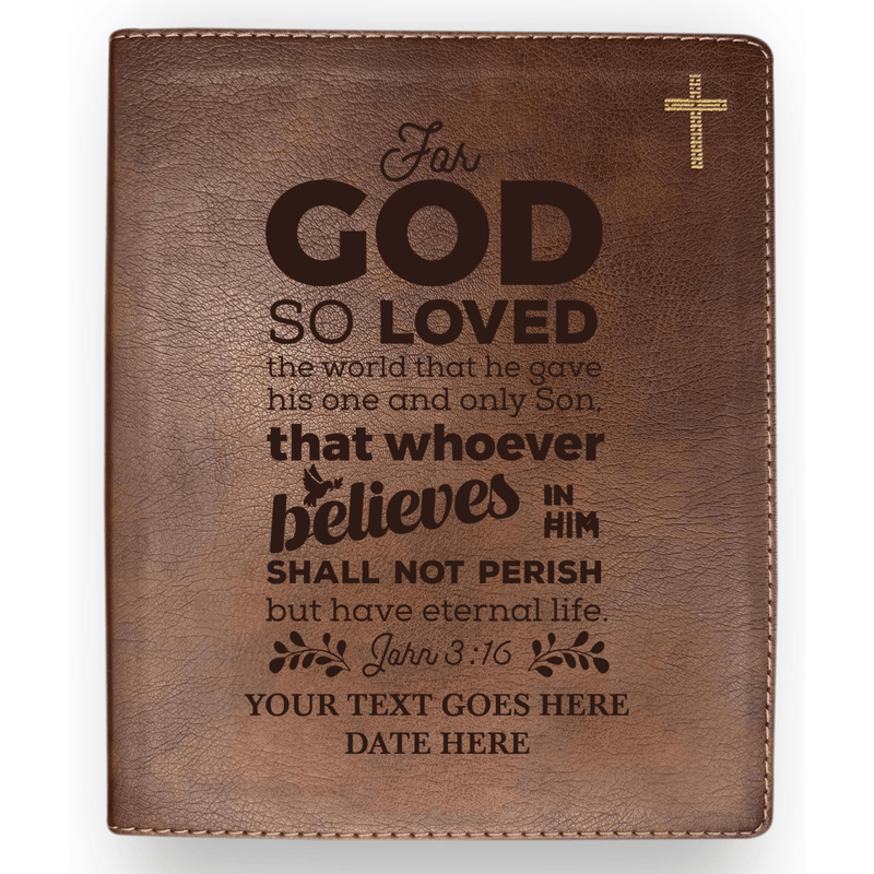 NIV Brown Standard Size Journaling Holy Bible Medium Print | John 3:16