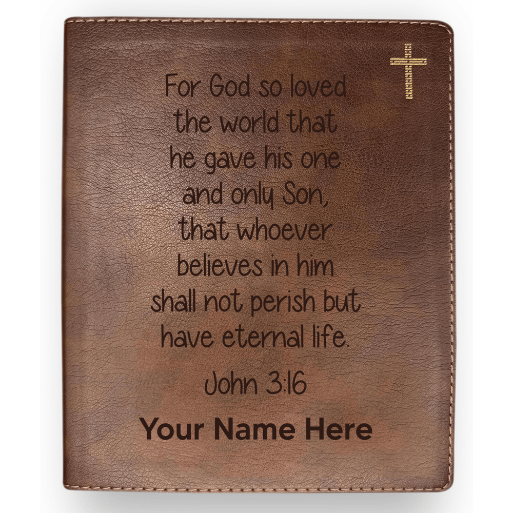 NIV Brown Standard Size Journaling Holy Bible Medium Print | John 3:16_Study 1