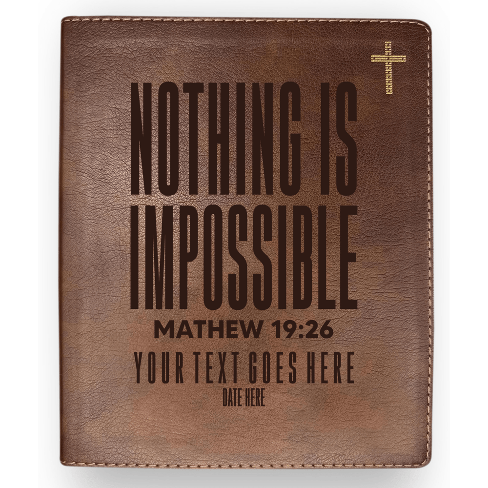 NIV Brown Standard Size Journaling Holy Bible Medium Print | Mathew 19:26