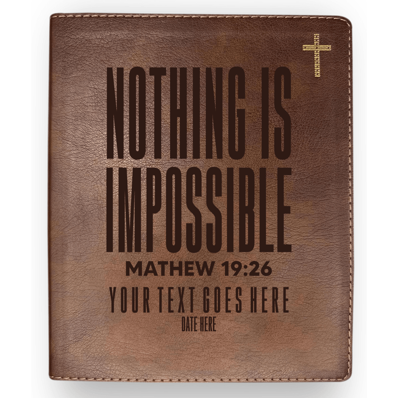 NIV Brown Standard Size Journaling Holy Bible Medium Print | Mathew 19:26
