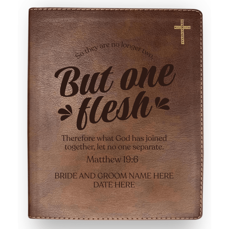 NIV Brown Standard Size Journaling Holy Bible Medium Print | Matthew 19:6