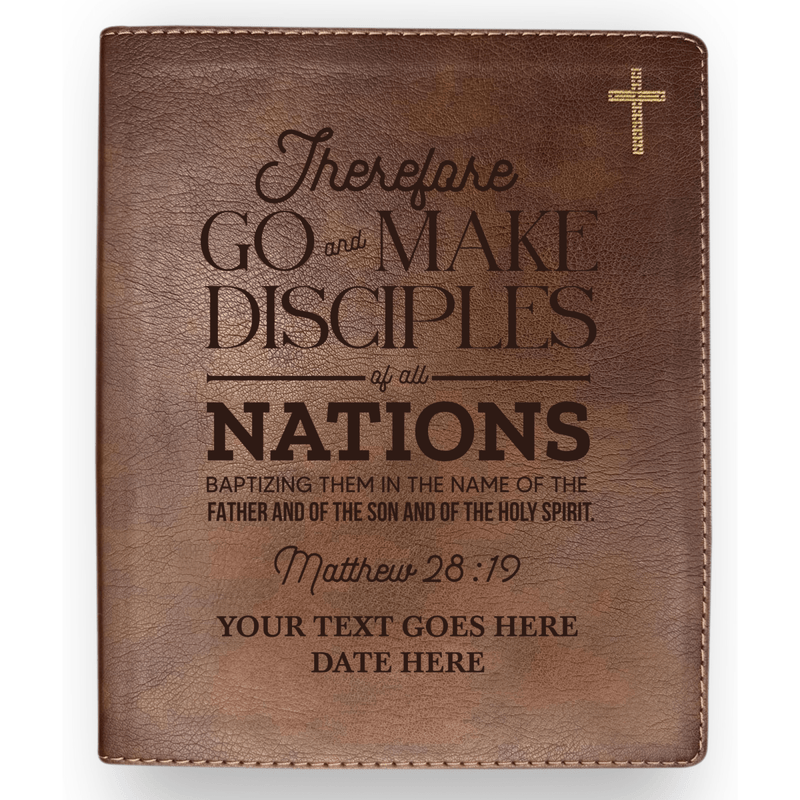 NIV Brown Standard Size Journaling Holy Bible Medium Print | Matthew 28:19