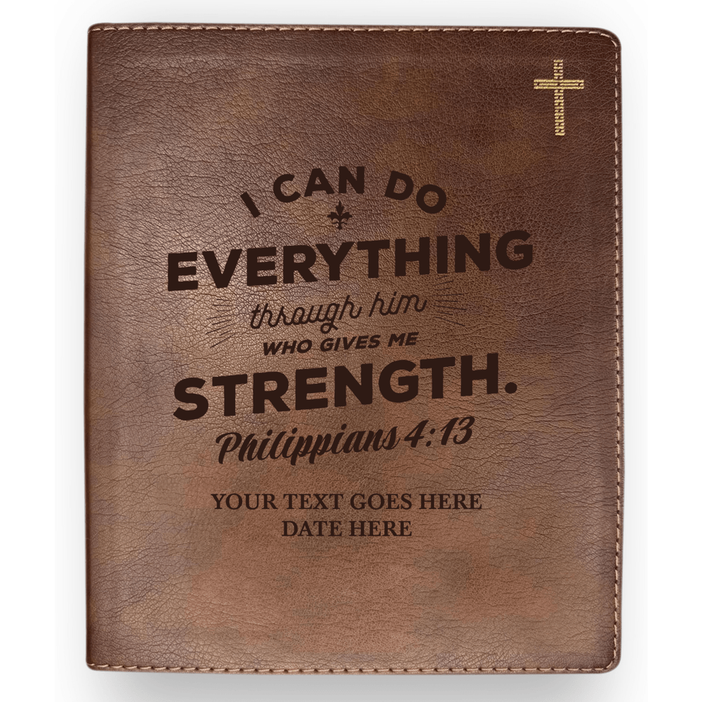 NIV Brown Standard Size Journaling Holy Bible Medium Print | Philippians 4:13