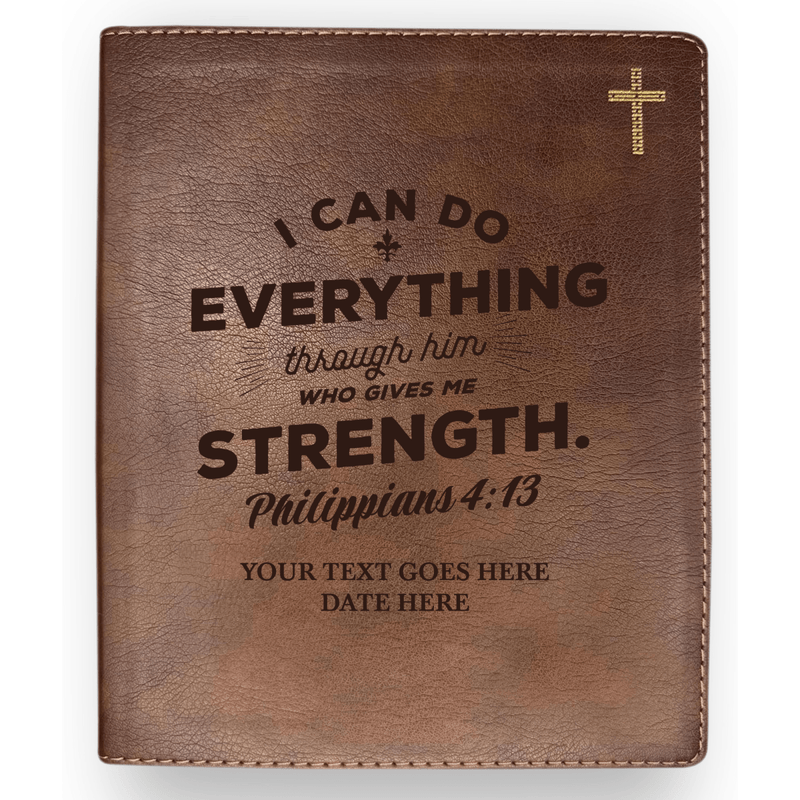 NIV Brown Standard Size Journaling Holy Bible Medium Print | Philippians 4:13