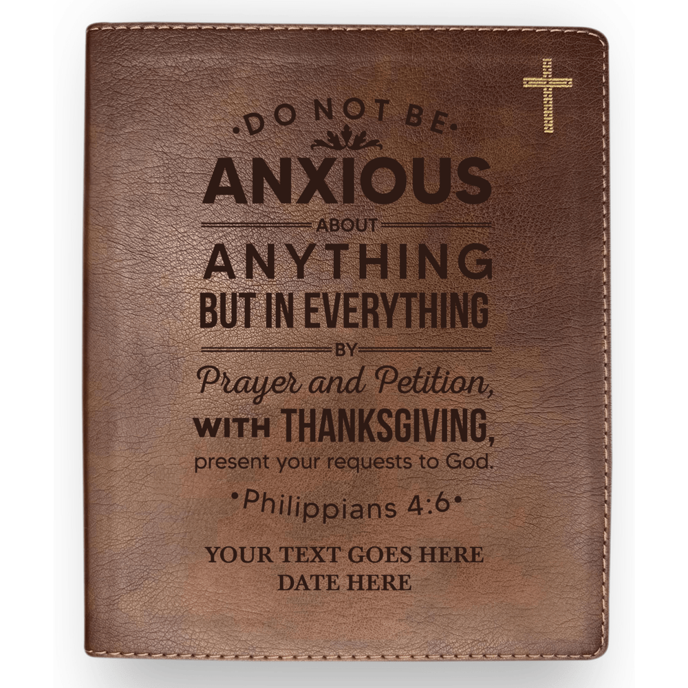 NIV Brown Standard Size Journaling Holy Bible Medium Print | Philippians 4:6
