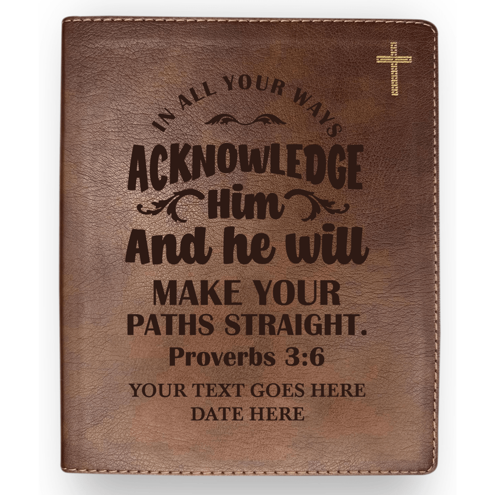 NIV Brown Standard Size Journaling Holy Bible Medium Print | Proverbs 3:6