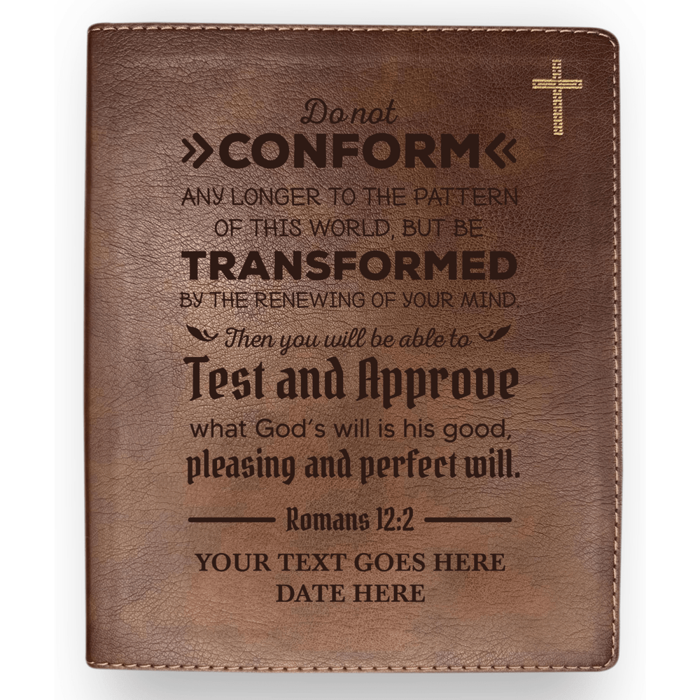 NIV Brown Standard Size Journaling Holy Bible Medium Print | Romans 12:2