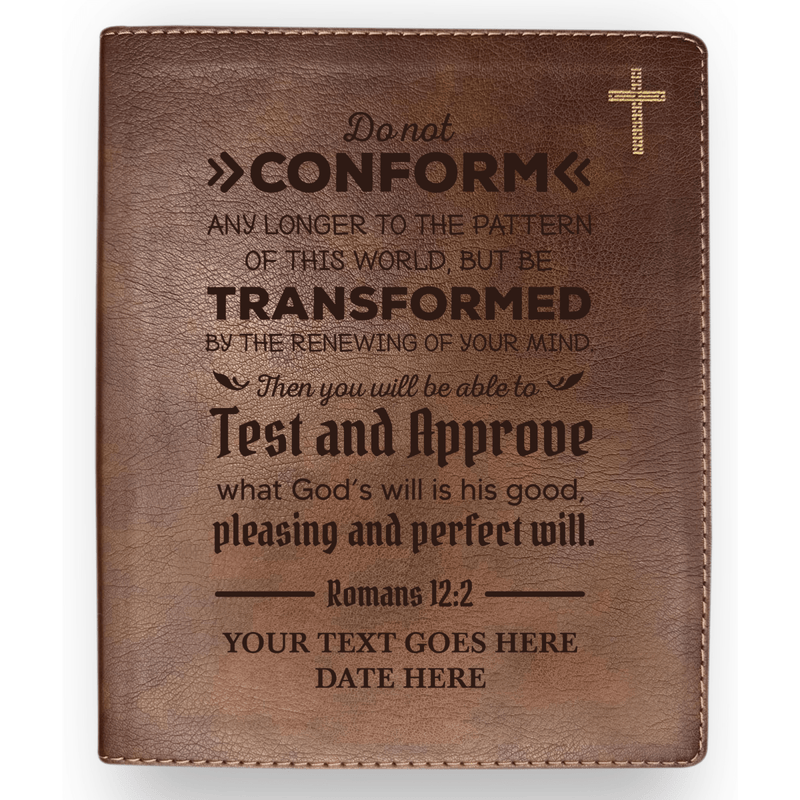 NIV Brown Standard Size Journaling Holy Bible Medium Print | Romans 12:2