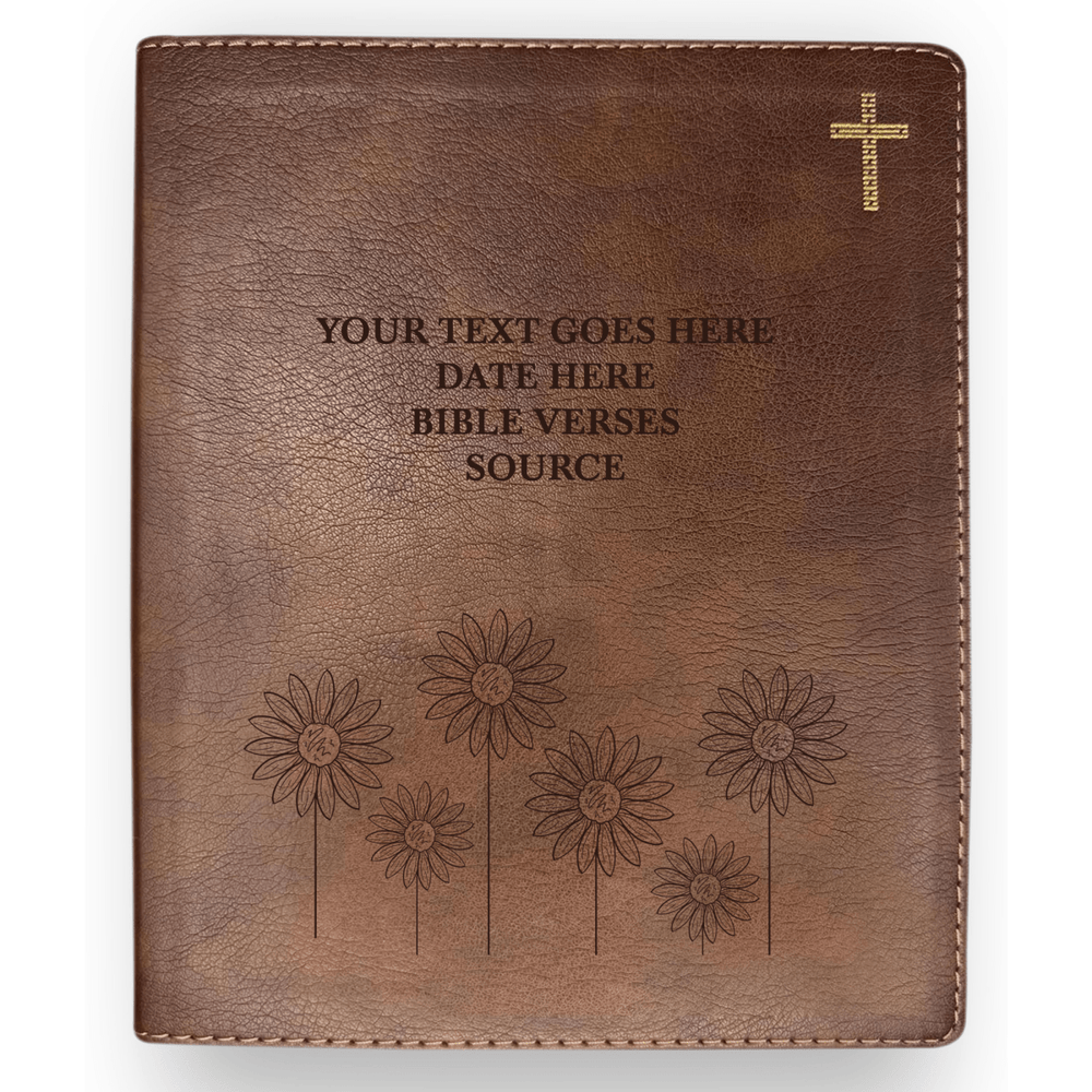 NIV Brown Standard Size Journaling Holy Bible Medium Print | Sun Flower
