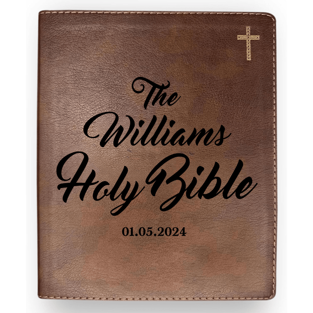 NIV Brown Standard Size Notetaking Holy Bible Medium Print | Family Name