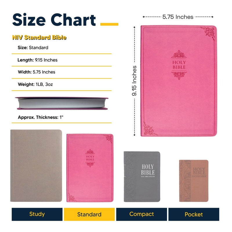NIV Pink Standard Size Thinline Holy Bible Medium Print