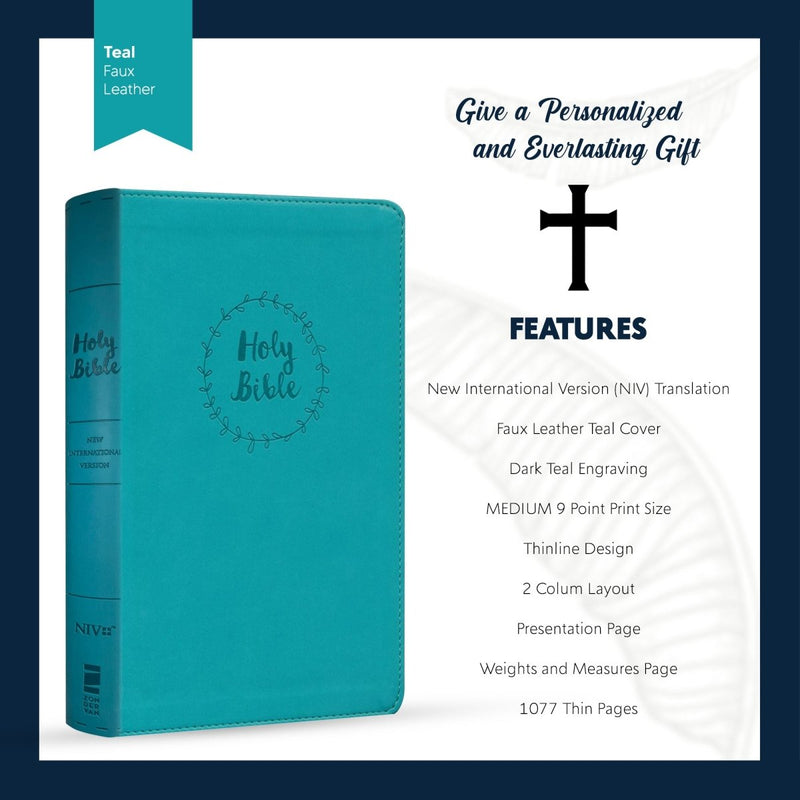 NIV Teal Standard SIze Thinline Holy Bible Medium Print