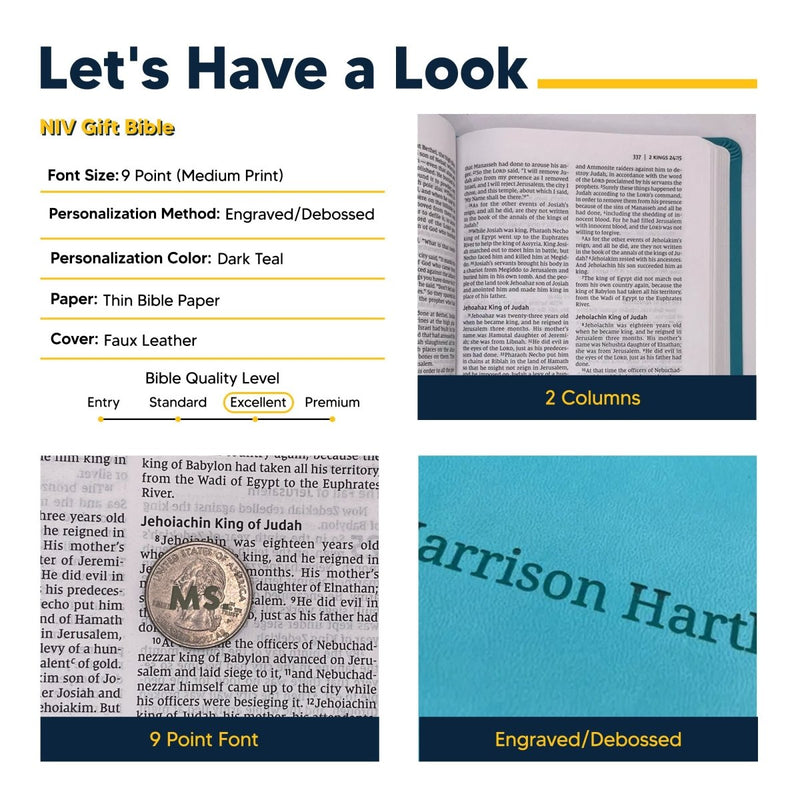 NIV Teal Standard SIze Thinline Holy Bible Medium Print