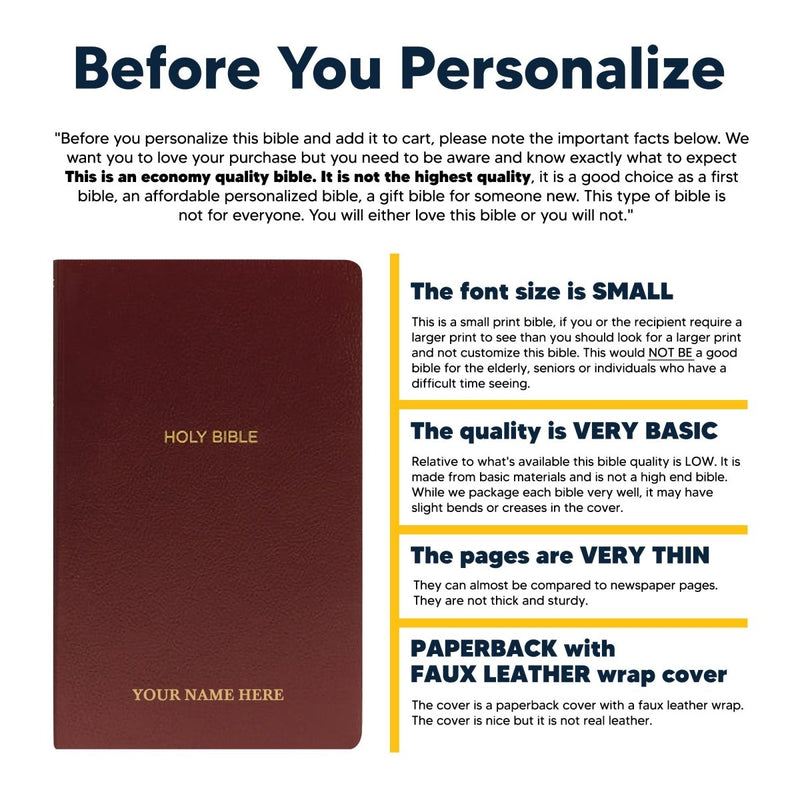 NKJV Burgundy Standard Size Holy Bible Small Print