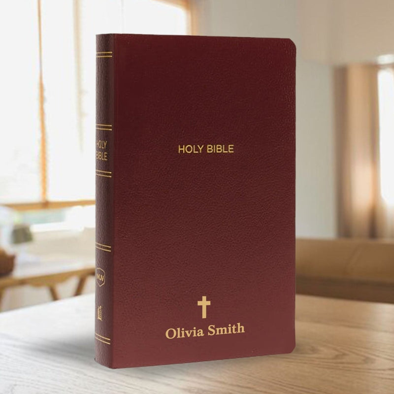 NKJV Burgundy Standard Size Holy Bible Small Print
