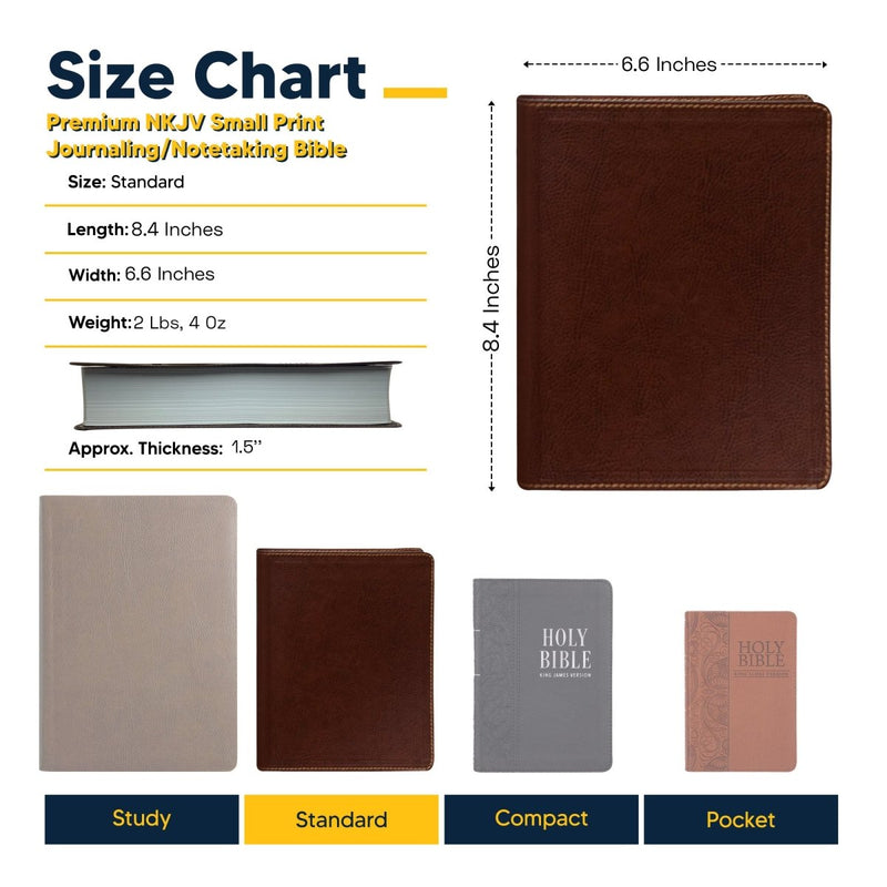 NKJV Brown Standard Size Holy Bible Small Print