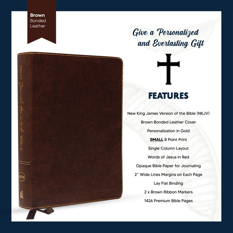 NKJV Brown Standard Size Holy Bible Small Print
