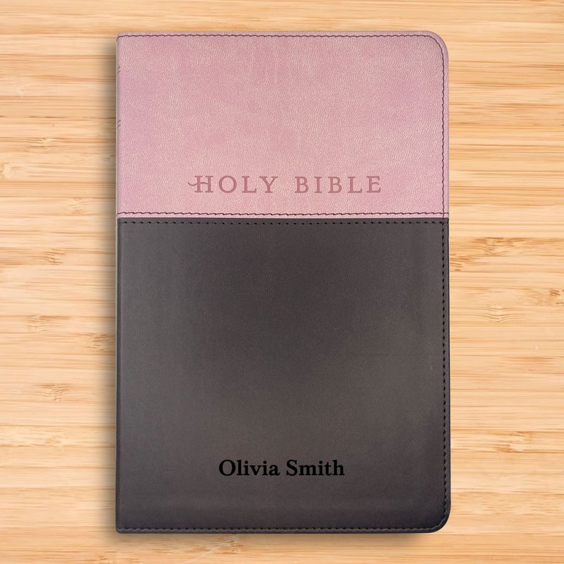 NLT Pink-Brown Standard Size Holy Bible Small Print