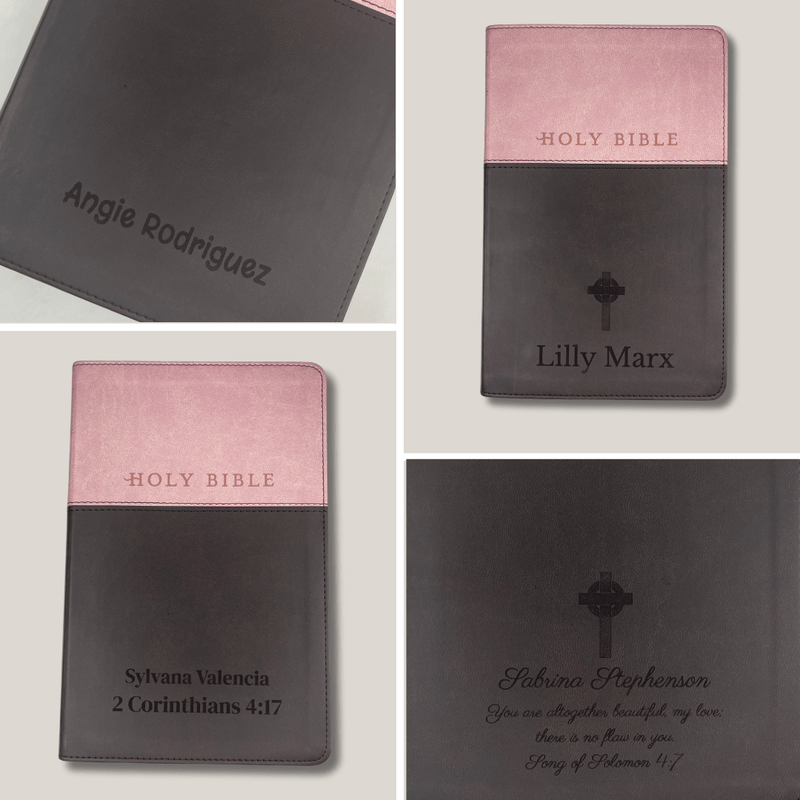 NLT Pink-Brown Standard Size Holy Bible Small Print