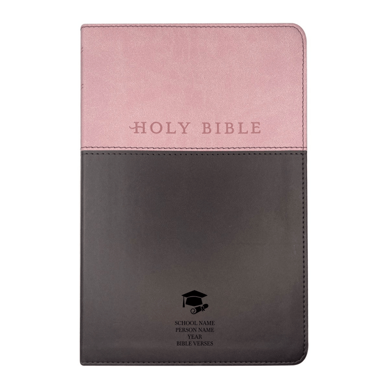 NLT Pink-Brown Standard Size Holy Bible Small Print