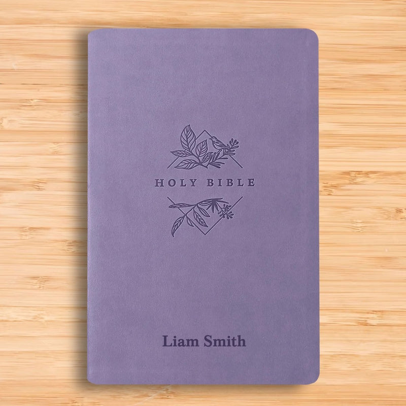NLT Lavender Standard Size Thinline Holy Bible Large Print