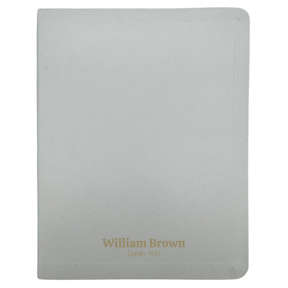 Personalized NLT Note Taking Red Letter White Holy Bible for Journaling | Faux Leather Small Print
