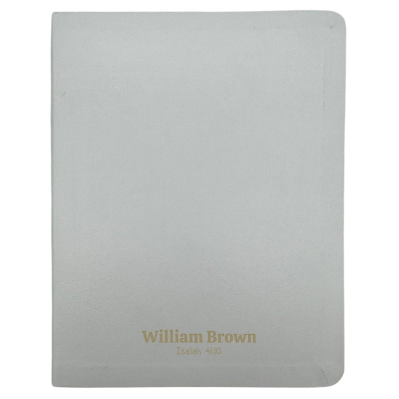 Personalized NLT Note Taking Red Letter White Holy Bible for Journaling | Faux Leather Small Print