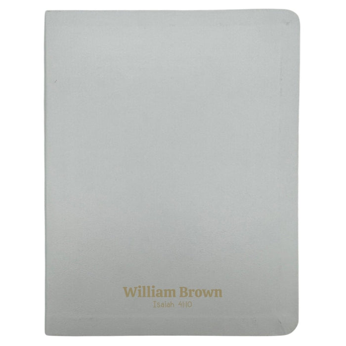 Personalized NLT Note Taking Red Letter White Holy Bible for Journaling | Faux Leather Small Print