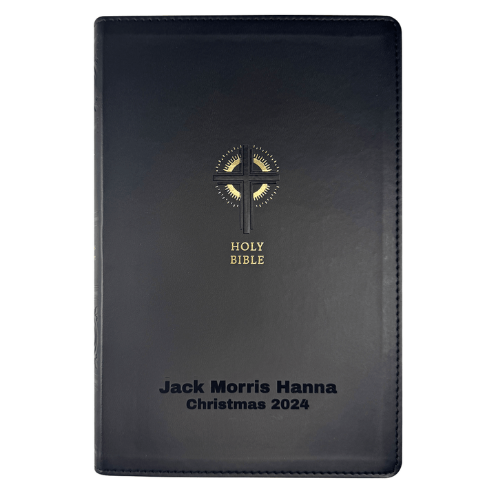 Personalized NRSV Sacraments of Initiation Edition Bible Faux Leather Medium Print Size Black | Shepherds Shelf - Shepherds Shelf