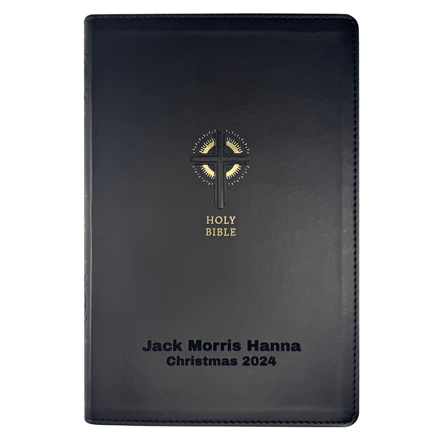 Personalized NRSV Sacraments of Initiation Edition Bible Faux Leather Medium Print Size Black | Shepherds Shelf - Shepherds Shelf