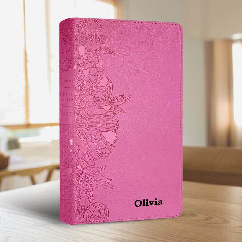 NLT Pink Standard Size Premium Holy Bible Large Print