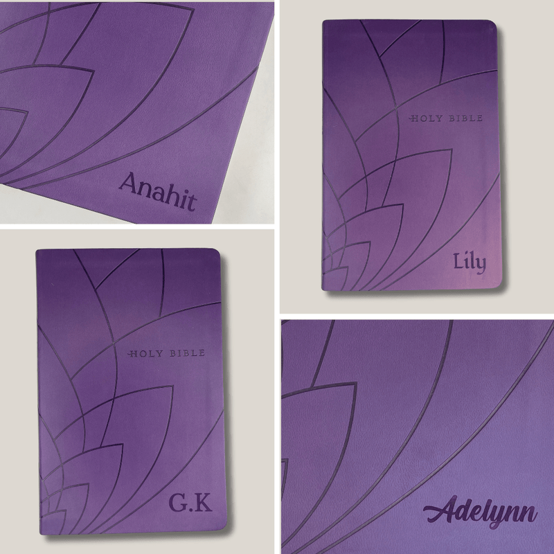 NLT Dark Purple Standard Size Holy Bible Small Print | Petal