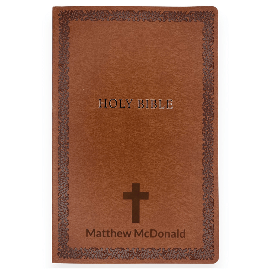 Personalized Soft Touch Brown Faux Leather NIV Bible - Shepherds Shelf