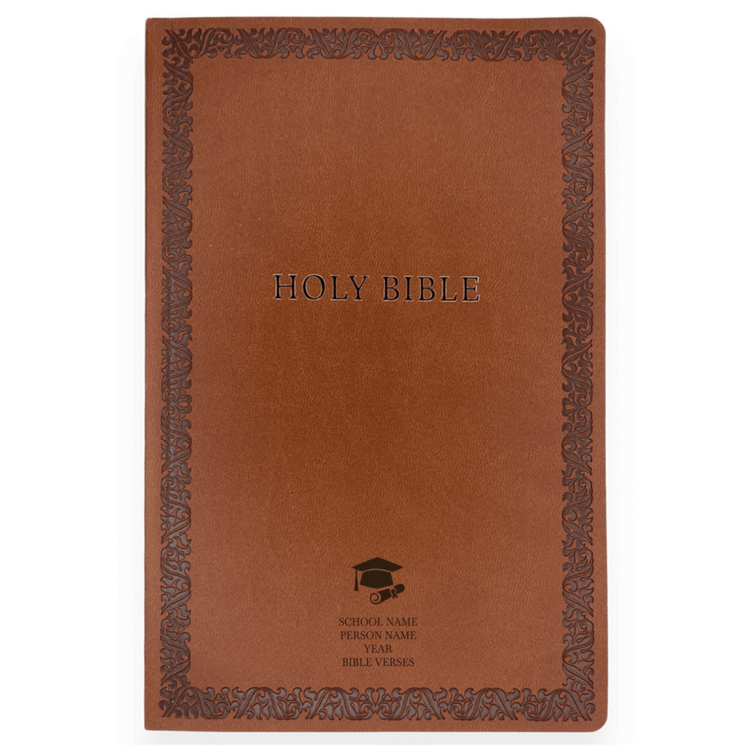 Personalized Soft Touch Brown Faux Leather NIV Bible - Shepherds Shelf