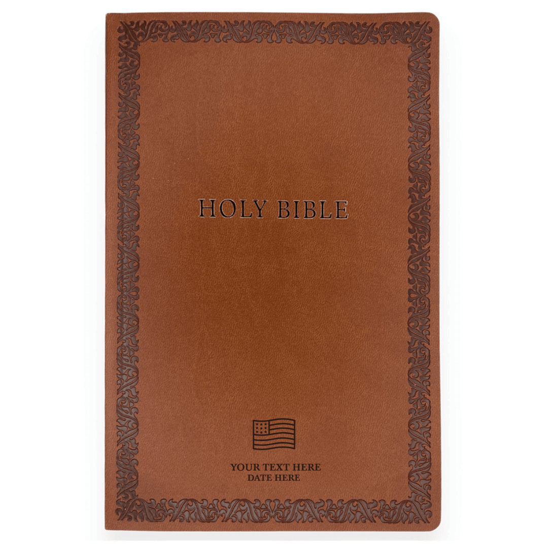 Personalized Soft Touch Brown Faux Leather NIV Bible - Shepherds Shelf