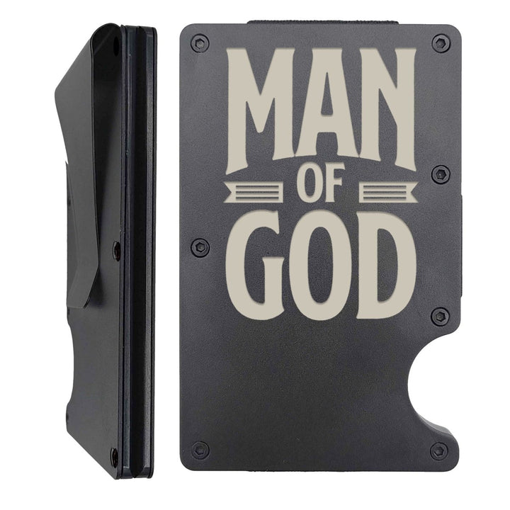 Personalized Thin Metal Wallet Custom with Man of God - Shepherds Shelf