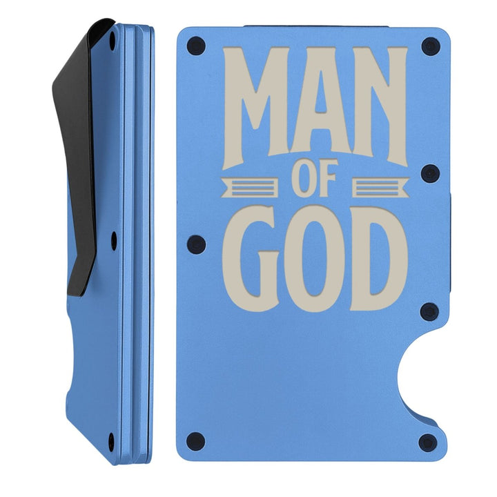 Personalized Thin Metal Wallet Custom with Man of God - Shepherds Shelf