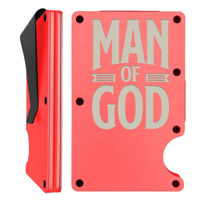 Personalized Thin Metal Wallet Custom with Man of God - Shepherds Shelf