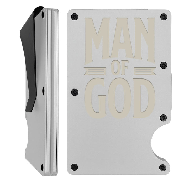 Personalized Thin Metal Wallet Custom with Man of God - Shepherds Shelf