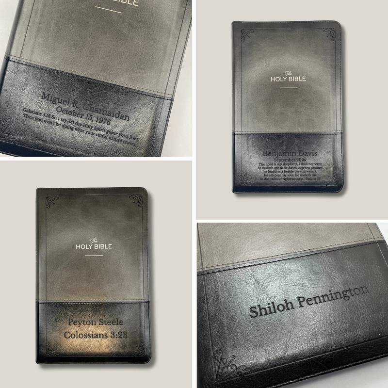 KJV Gray Black Standard Size Two Tone Holy Bible Small Print