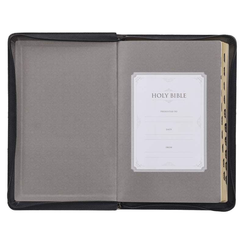 KJV Gray Black Standard Size Two Tone Holy Bible Small Print