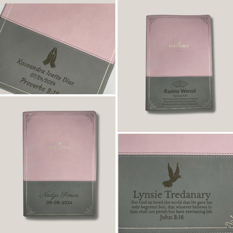 KJV Pink Gray Study Size Holy Bible Giant Print