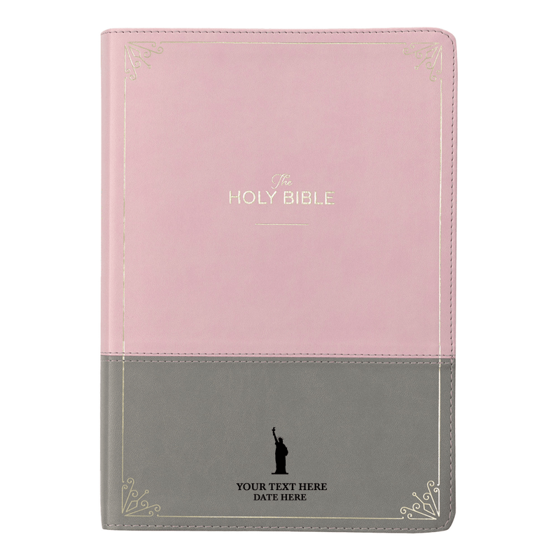 KJV Pink Gray Study Size Holy Bible Giant Print