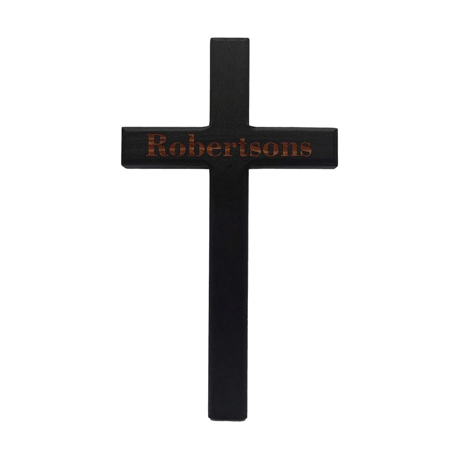 Personalized Wooden Wall Cross with Family Name – Home Blessing Décor - Shepherds Shelf