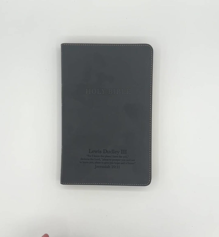 KJV Black Standard Size Deluxe Holy Bible Small Print