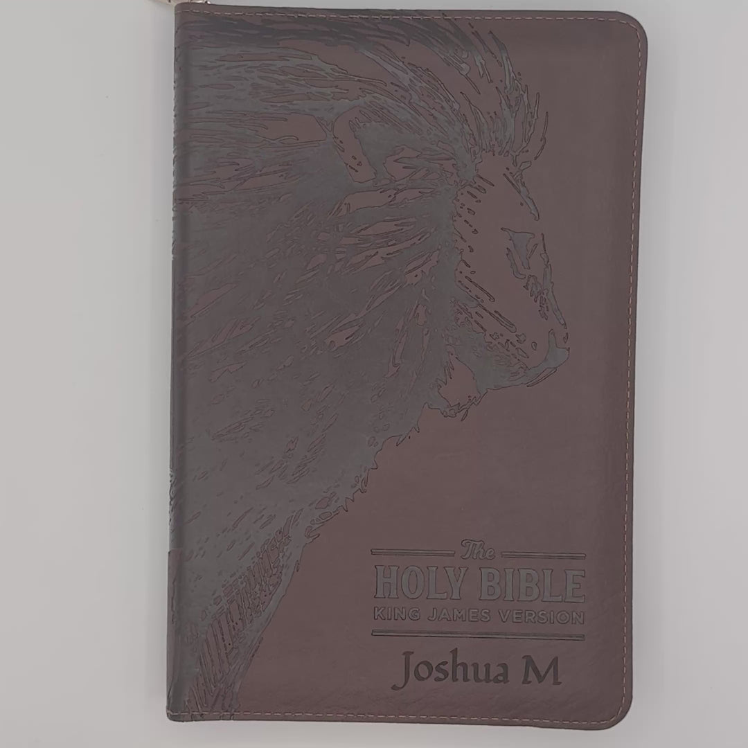 KJV Walnut Brown Standard Size Deluxe Holy Bible Medium Print